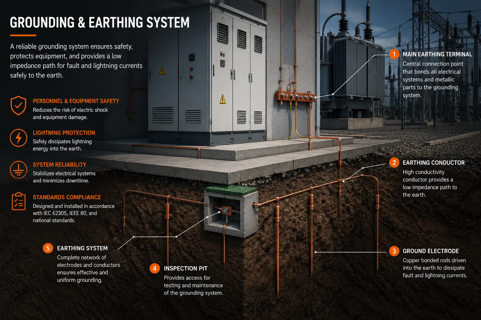 Grounding and earthing system diagram